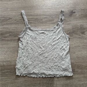 Colsie Lace-Trim Ribbed Camisole - Light Taupe